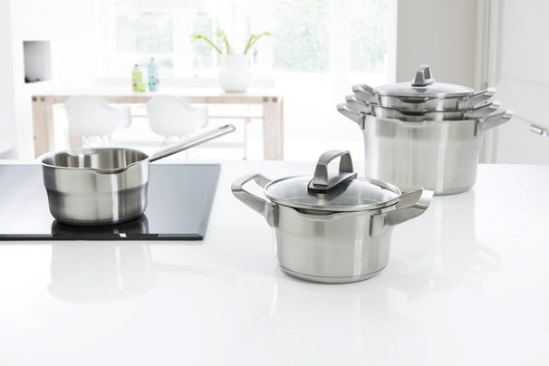 BK Batería de cocina Premium+ Acero Inoxidable 5 piezas - Ollas ø 16, 18 & 20 cm, Cazo ø 16 cm & Olla para sopa ø 24 cm