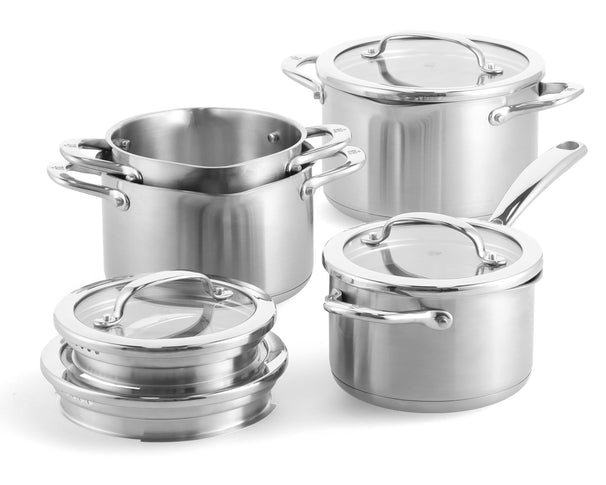 BK Batería de cocina Twist Acero Inoxidable 4 piezas - Ollas ø 16, 18 & 20 cm & Cazo ø 16 cm