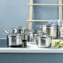 BK Pannenset Twist RVS 5-delig - Kookpan ø 16, 18, 20 & 22 cm & Steelpan ø 16 cm - sfeerbeeld 1