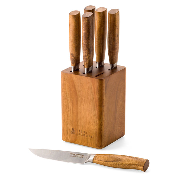 BK Cuchillos chuleteros con bloque Peter Goossens Maestro - 6 piezas