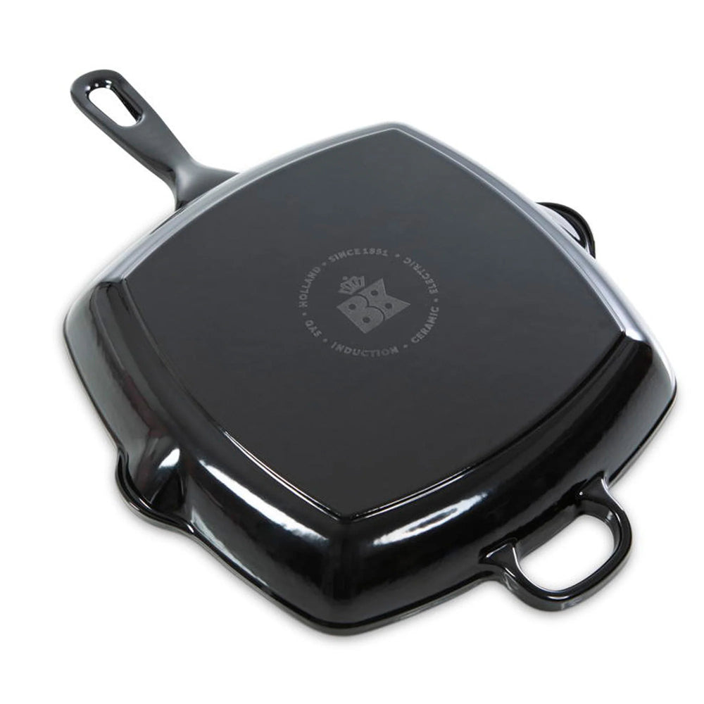BK Sartén Grill Bourgogne Jet Black Hierro Fundido 26 x 26 cm - capa antiadherente esmaltada