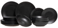Studio Tavola juego de vajilla Black Tie 18 piezas / 6 personas - 6 platos de desayuno/postre, 6 platos hondos y 6 platos de cena