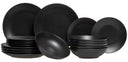 Studio Tavola juego de vajilla Black Tie 18 piezas / 6 personas - 6 platos de desayuno/postre, 6 platos hondos y 6 platos de cena