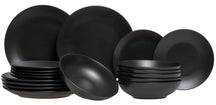 Studio Tavola juego de vajilla Black Tie 18 piezas / 6 personas - 6 platos de desayuno/postre, 6 platos hondos y 6 platos de cena