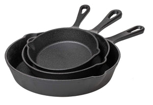 Set de sartenes Blackwell Skillets de hierro fundido 3 piezas ø 16, 20 y 25 cm - apto para todas las fuentes de calor - sin recubrimiento antiadherente