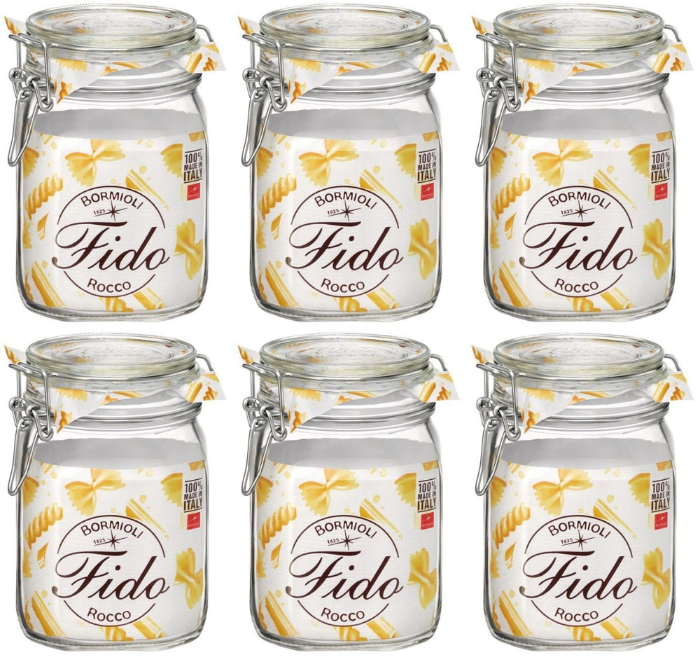Tarros Weck Bormioli Rocco Fido 11 x 11 cm / 1 litro - 6 unidades