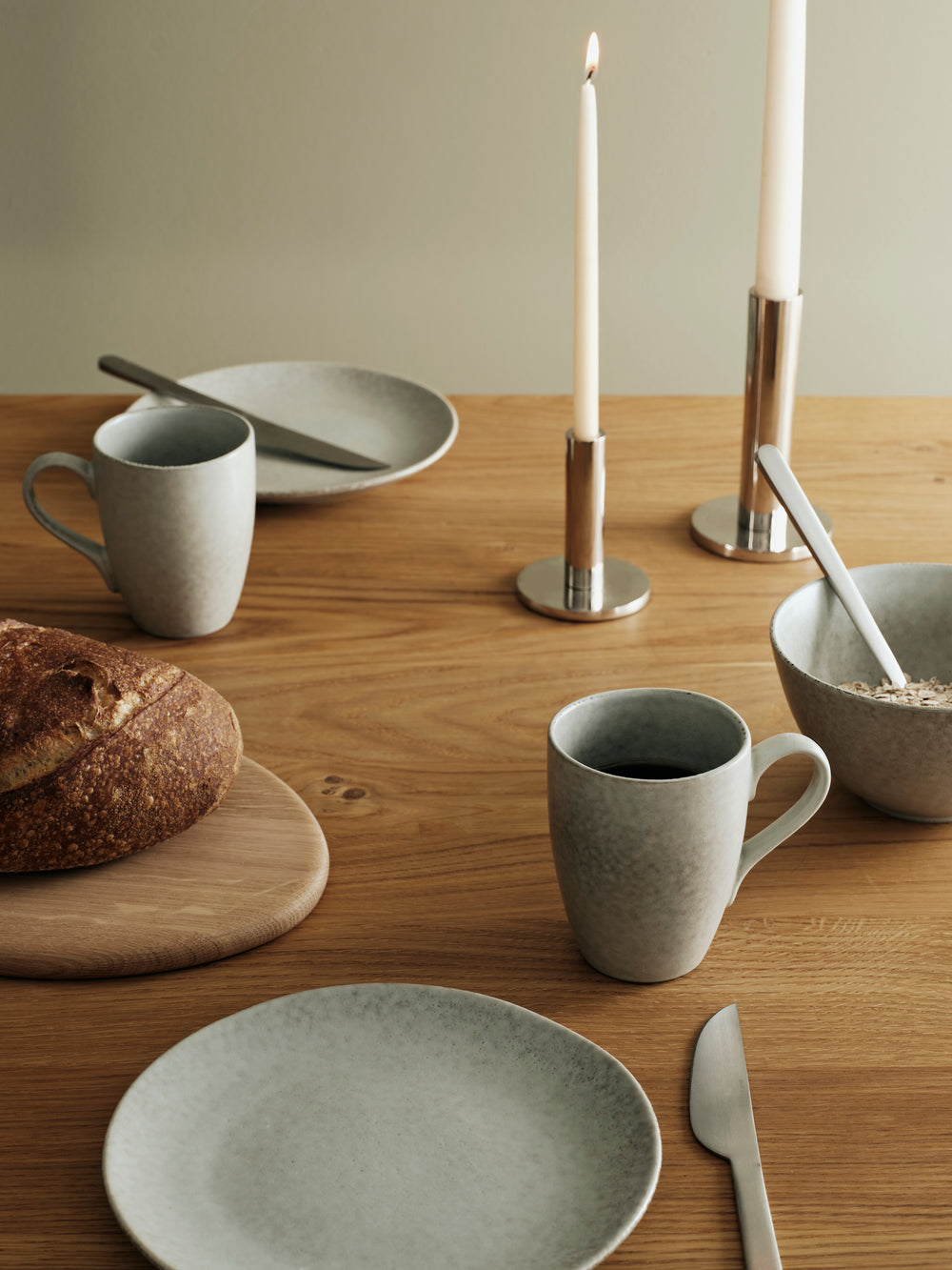 Broste Copenhagen Juego de desayuno Nordic Marsh 12 piezas / 4 personas - 4 platos para desayuno, 4 cuencos y 4 tazas