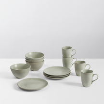 Broste Copenhagen Juego de desayuno Nordic Marsh 12 piezas / 4 personas - 4 platos para desayuno, 4 cuencos y 4 tazas