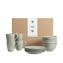 Broste Copenhagen Juego de desayuno Nordic Marsh 12 piezas / 4 personas - 4 platos para desayuno, 4 cuencos y 4 tazas