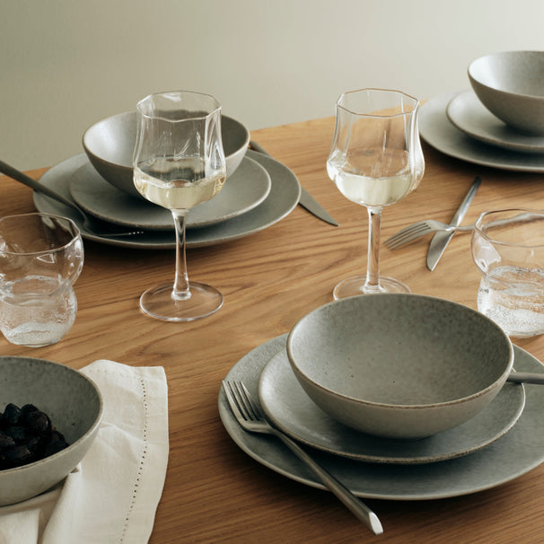Broste Copenhagen Juego de vajilla Nordic Marsh 12 piezas / 4 personas - 4 platos llanos, 4 platos para desayuno y 4 cuencos
