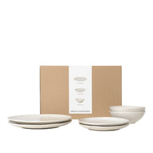 Broste Copenhagen Juego de vajilla Nordic Vanilla 6 piezas / 2 personas - 2 platos llanos, 2 platos para desayuno y 2 cuencos