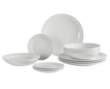 Broste Copenhagen Juego de vajilla Stevns 12 piezas / 4 personas - 4 platos llanos, 4 platos para desayuno y 4 platos hondos