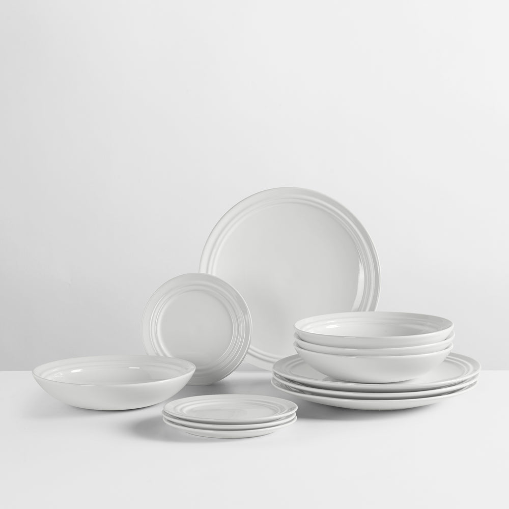 Broste Copenhagen Juego de vajilla Stevns 12 piezas / 4 personas - 4 platos llanos, 4 platos para desayuno y 4 platos hondos