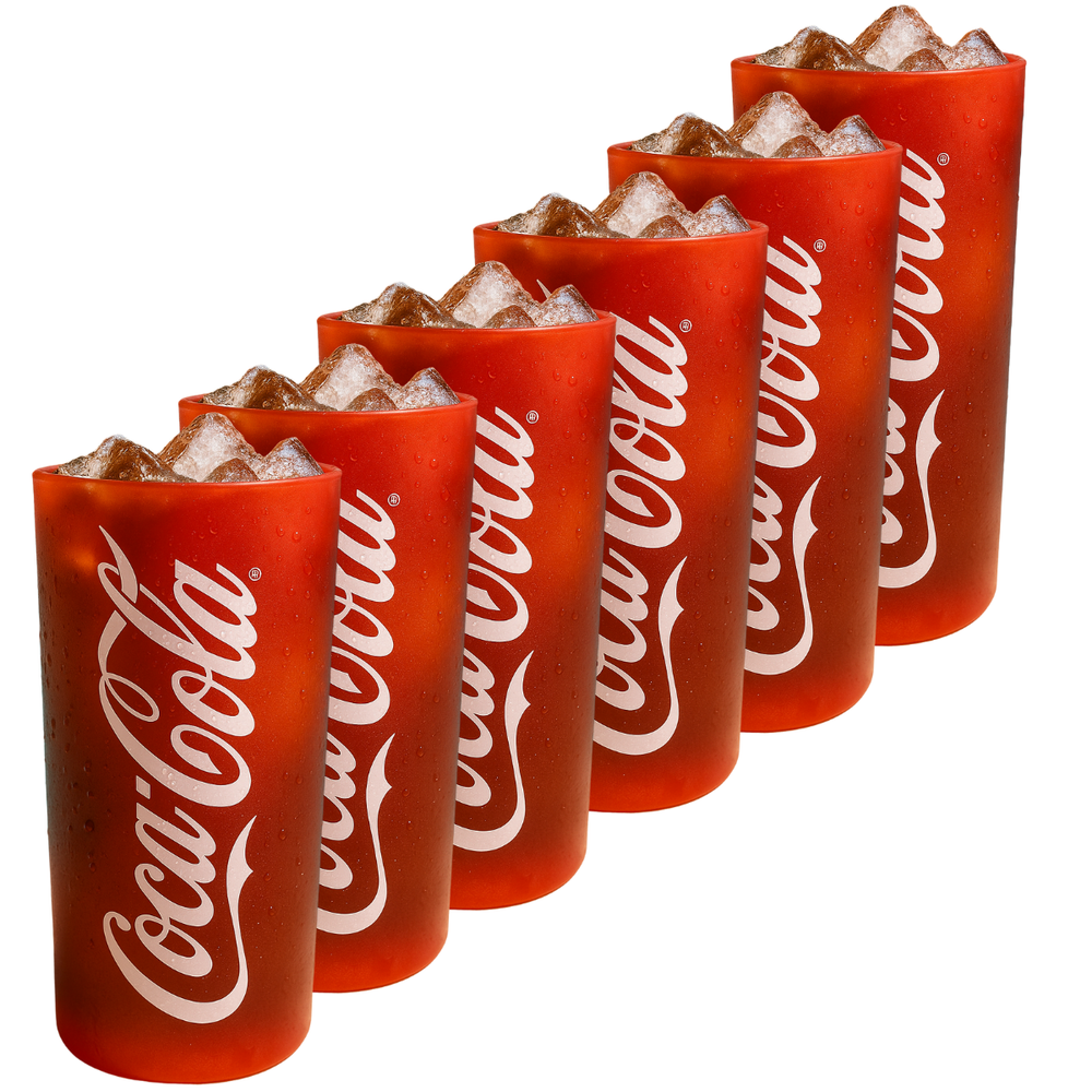 Vasos Coca Cola - Vasos longdrink - Vasos para refrescos - Frozen - Rojo 270 ml - 6 unidades
