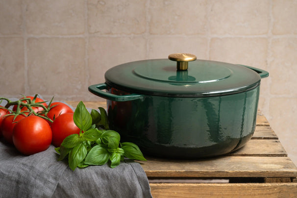 Combekk Olla de hierro fundido con tapa Holly Green ø 24 cm / 3.8 Litros - revestimiento antiadherente esmaltado
