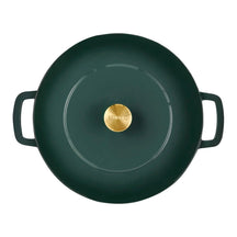 Combekk Braadpan met deksel Gietijzer Holly Green ø 24 cm / 3.8 Liter - bovenaanzicht