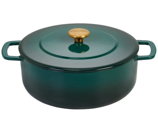 Combekk Cacerola con tapa Hierro Fundido Holly Green ø 28 cm / 5.3 Litros - revestimiento antiadherente esmaltado