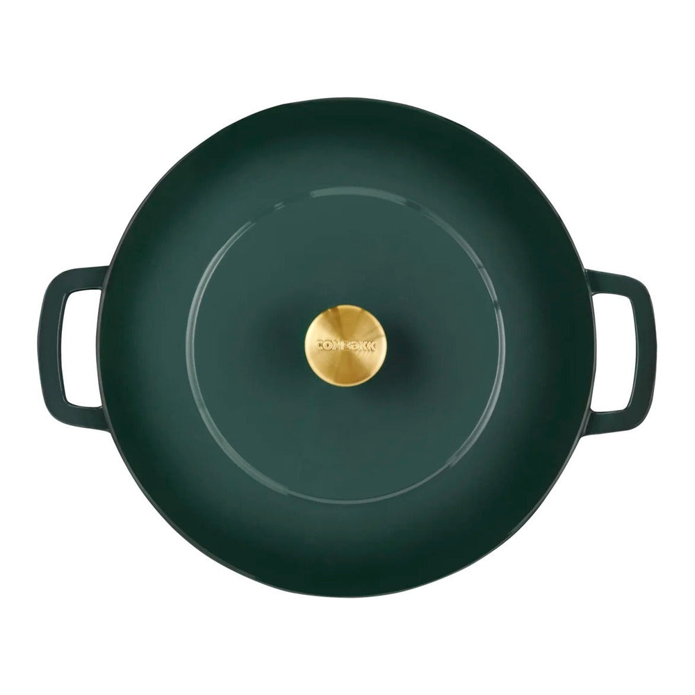 Combekk Braadpan met deksel Gietijzer Holly Green ø 28 cm / 5.3 Liter - bovenaanzicht