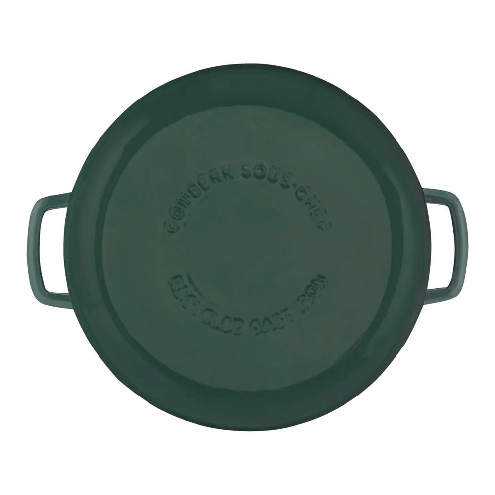 Combekk Braadpan met deksel Gietijzer Holly Green ø 28 cm / 5.3 Liter - onderaanzicht