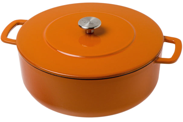 Combekk Cocotte de Hierro Fundido Naranja ø 28 cm / 5,3 litros - revestimiento antiadherente esmaltado