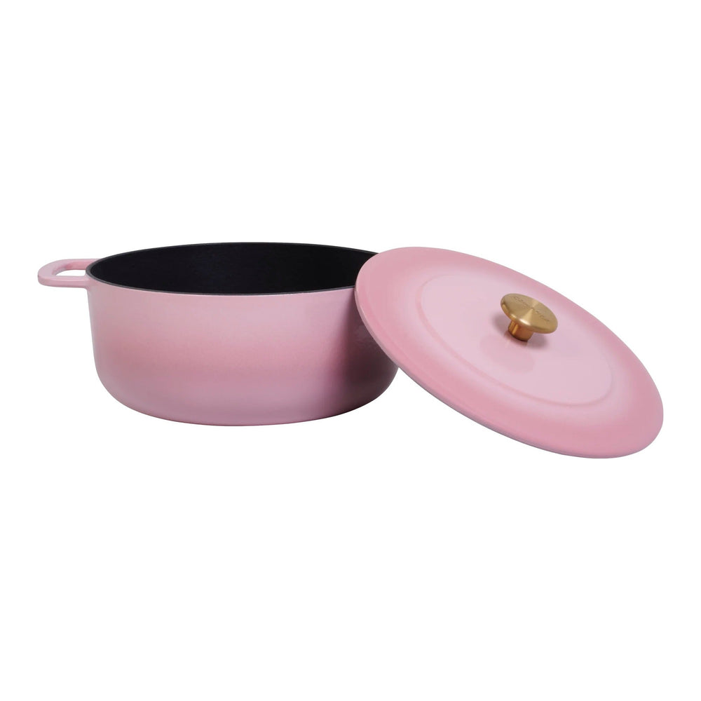 Combekk Braadpan met deksel Gietijzer Pink ø 24 cm / 3.8 Liter - open