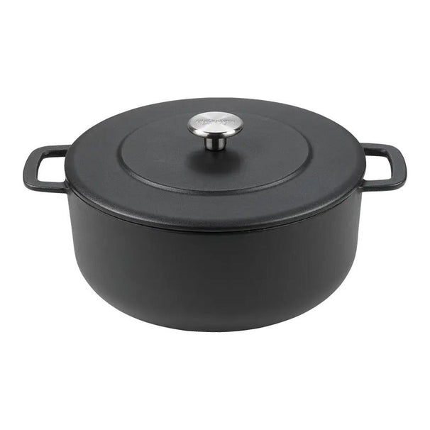 Combekk Cacerola con tapa Hierro Fundido Negro ø 24 cm / 3.8 Litros - revestimiento antiadherente esmaltado