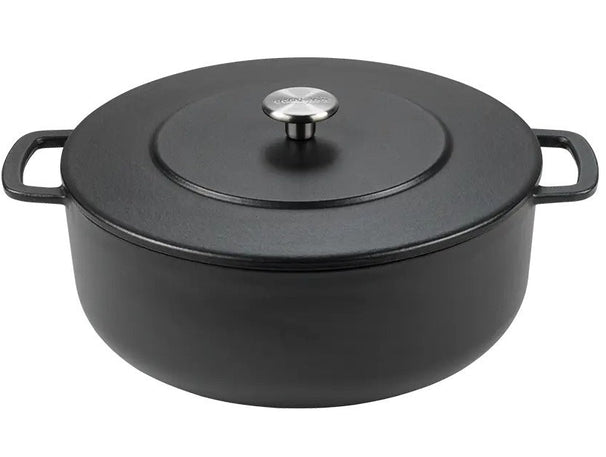 Combekk Cacerola con tapa Hierro Fundido Negro ø 28 cm / 5.3 Litros - revestimiento antiadherente esmaltado