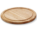 Continenta Tabla de Madera para Pizza / Tabla de Servir con Canal de Jugo - Madera de Caucho - ø 25 cm