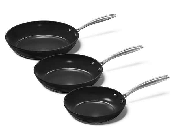 CP Set de Sartenes Signature Negro 3 piezas - ø 20, 24 & 28 cm - revestimiento antiadherente cerámico
