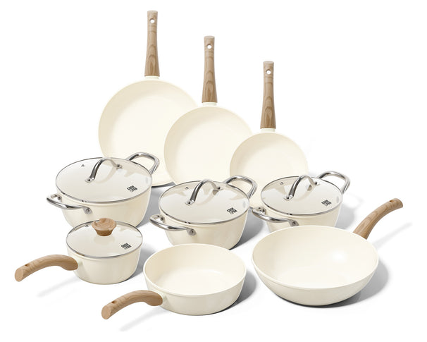 CP Set de Sartenes Go Ivory Crème 9 piezas - recubrimiento antiadherente cerámico