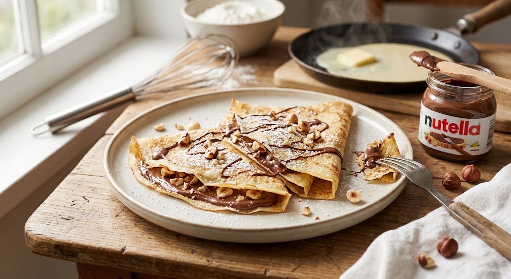 Finísimas, doradas y rellenas con crema de avellanas y chocolate.