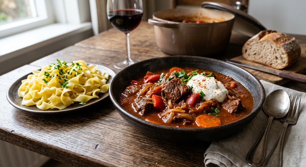 Carne estofada como debe ser: profunda en sabor, tierna y reconfortante.