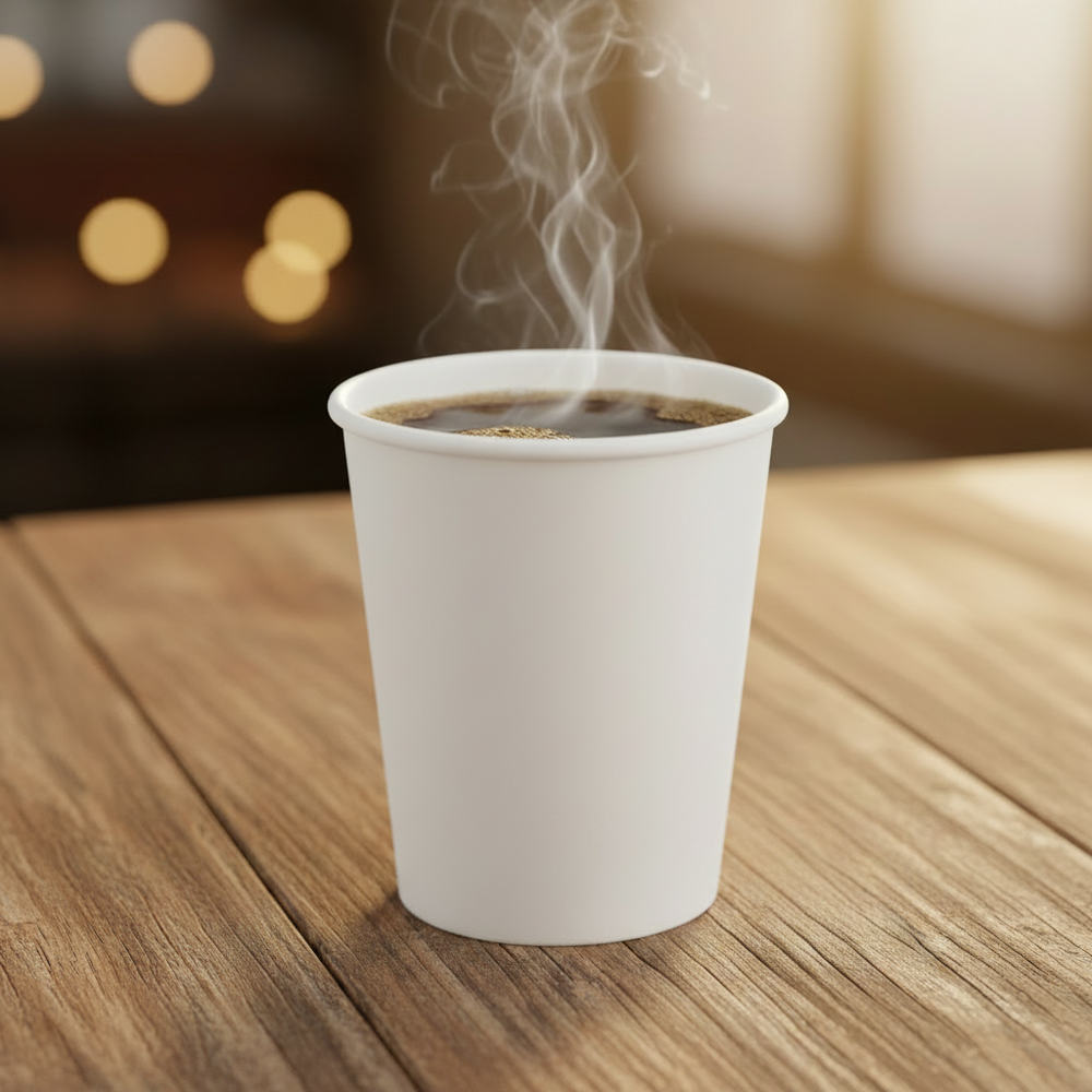 Cookinglife Vasos de cartón para café 230 ml - Blanco - 50 unidades