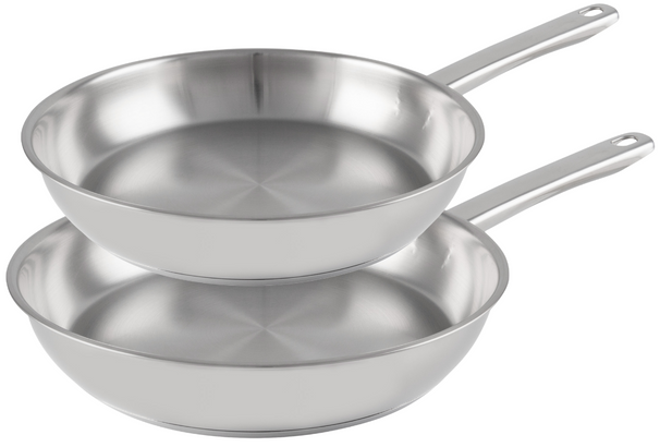 Set de sartenes Cookinglife Superior Triply Acero Inoxidable 2 piezas ø 24 y 28 cm - apta para todas las fuentes de calor - sin recubrimiento antiadherente