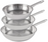 Cookinglife Set de Sartenes Superior Triply Acero Inoxidable 3 piezas - ø 20, 24 & 28 cm - apto para todas las fuentes de calor - sin recubrimiento antiadherente