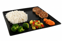 Platos Cookinglife para BBQ / Fondue / Gourmet con 5 compartimentos - 24 x 24 cm - 4 unidades