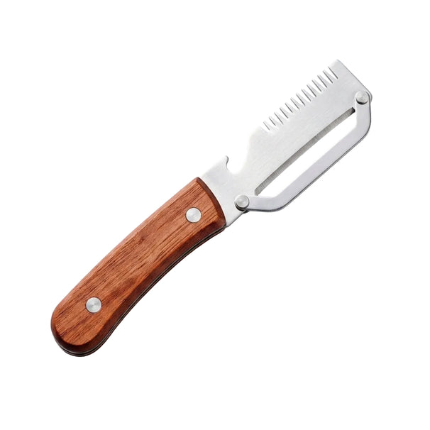 Cookinglife Pelador & Cortador Juliana - Madera - Multifuncional 3-en-1