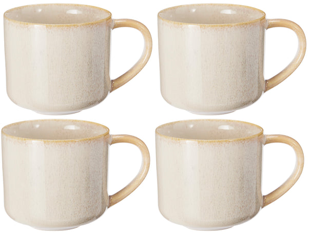 Tazas de Café Serene Arena 330 ml Cookinglife - Cerámica - 4 piezas