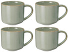 Tazas de Café Serene Green 330 ml Cookinglife - Cerámica - 4 piezas