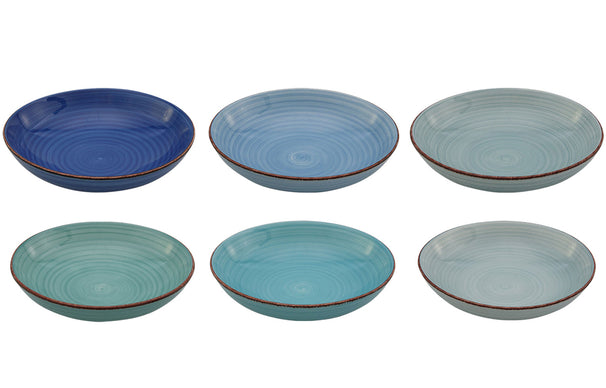 Platos para pasta Delice azul ø 23 cm - 6 piezas Cookinglife