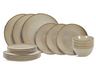 Juego de vajilla Cookinglife Sabi Beige 18 piezas / 6 personas - 6 platos de cena, 6 platos de desayuno y 6 cuencos