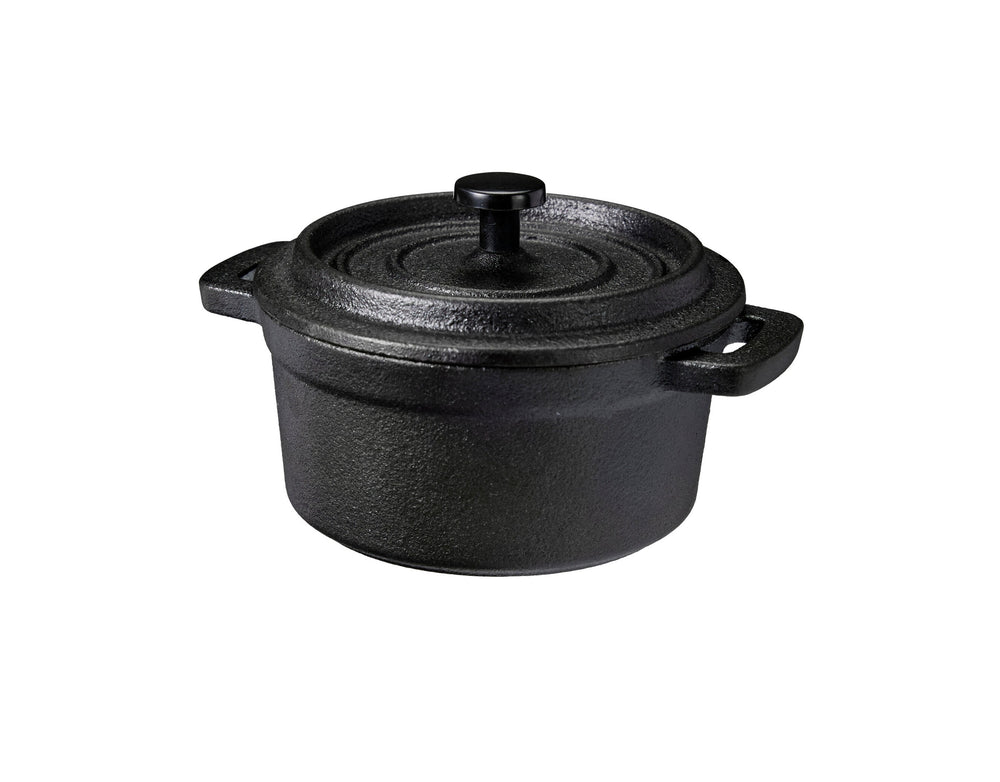 Cazuela para Servir de Hierro Fundido Ø 10 cm Cookinglife - Sartén Negra para Tapas - 275 ml