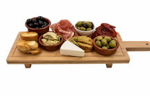 Cookinglife Tabla para servir / tabla de tapas con patas - L - Bambú - 58 x 19 cm
