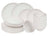 Cookinglife Juego de vajilla Flower Blanco 18 piezas / 6 personas - 6 platos llanos, 6 platos de postre y 6 cuencos