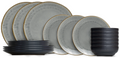 Juego de vajilla Cookinglife Nola Gris cálido 18 piezas / 6 personas - 6 platos llanos, 6 platos de desayuno y 6 cuencos