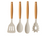 Set de utensilios de cocina Cookinglife - Set de cocina - madera beige 4 piezas - Espátula, cuchara para servir, cuchara para ensalada y cuchara para espaguetis