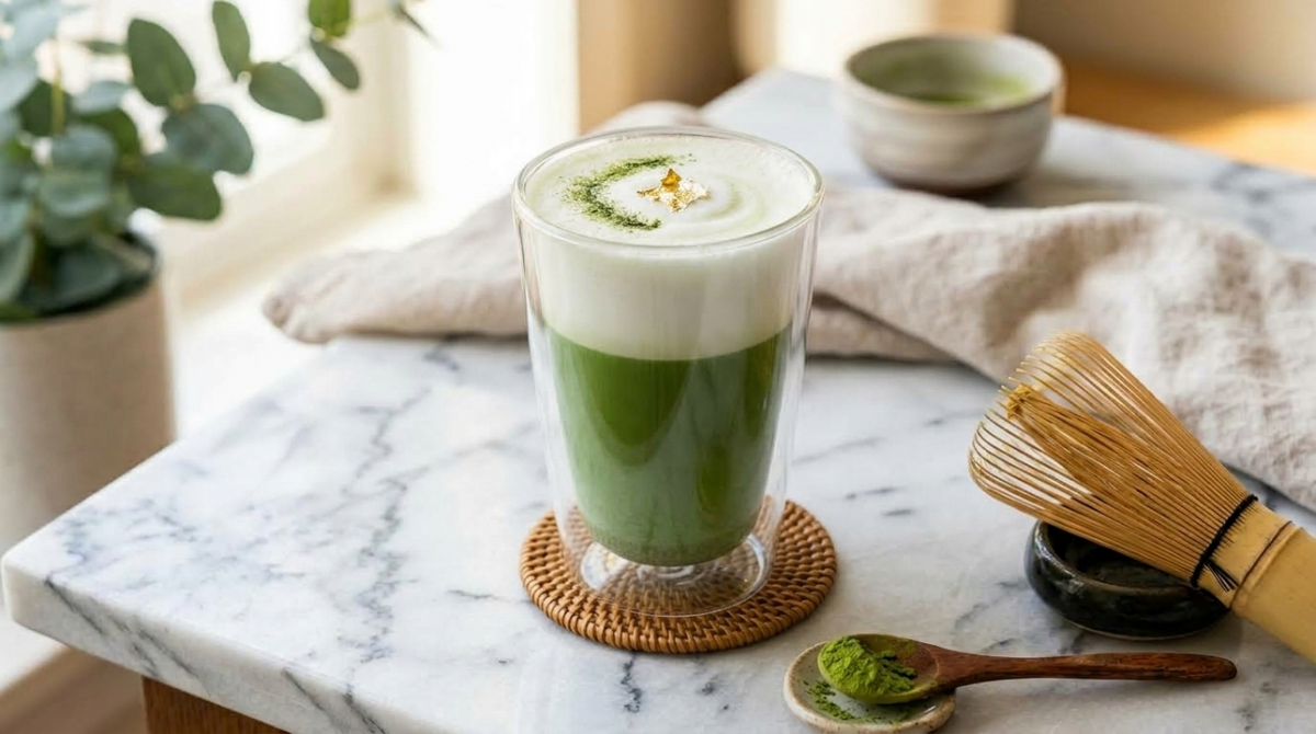 Matcha de nivel barista, hecho en casa.