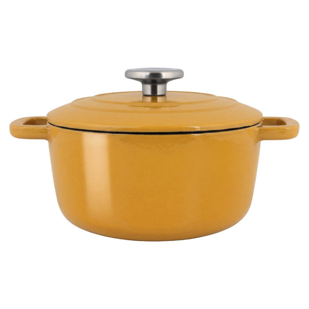 Cazuela con tapa Cosy & Trendy Fontestic Hierro fundido Ámbar Oro Ø 20 cm / 2.7 litros - capa antiadherente esmaltada