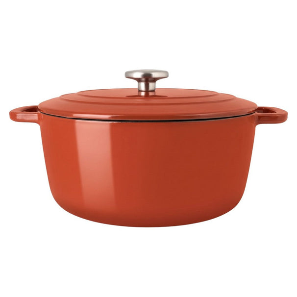 Olla para asar con tapa Fontestic de hierro fundido óxido Ø 28 cm / 6.8 litros - capa antiadherente esmaltada