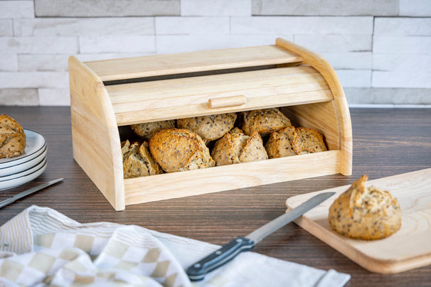 Cosy & Trendy Caja de Pan de Madera con Tapa Deslizante - 40 x 27 x 18 cm